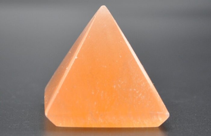 Orange Selenite Pyramid | Selenite Crystal | Polished Selenite Pointer | Handmade | Chakra Reiki | Cleansing & Balance | Meditation