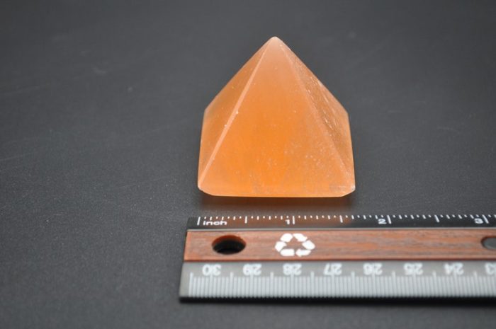 Set of 2 Orange & White Selenite Pyramid | Polished Selenite Pointer | Chakra Reiki | Cleansing and Balance | Meditation