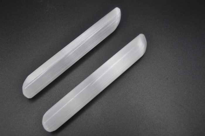 Selenite Massage Wand | Crystal Healing Wand | Soothing & Calming Massage | Spa Massage Wand | Stress Reliever | Healing Tool | 6 inch