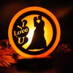 Himalayan Salt Lamp With I Love U Carved Wood Sheet, Pink Salt Lamp, Dimmer Switch, Wood Base, Home Decor, an Extra Bulb