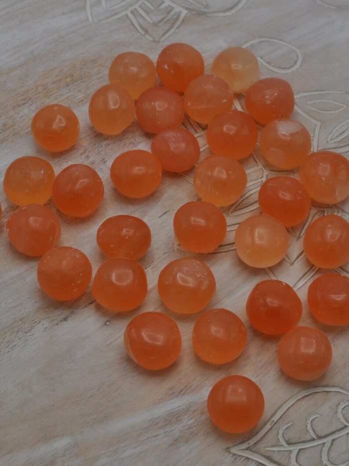 Orange Selenite Tumbled Stones | Tumbled Gemstones | Polished Tumbled Rocks | Healing Tumbled Crystals | Meditation | Reiki | Altar Crystals