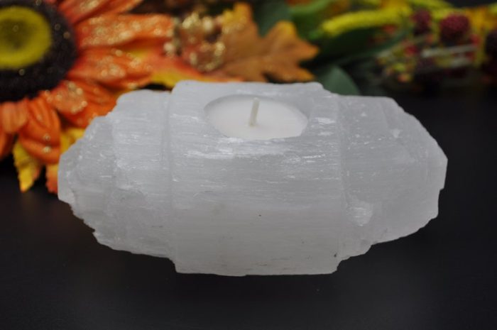 Selenite Tealight Crystal Candle Holder | Authentic and Handmade | Selenite Home Decor | Soothing & Calming Effects | Holiday Gift | 6 Inch