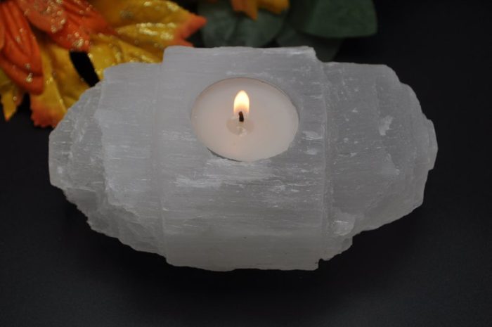 Selenite Tealight Crystal Candle Holder | Authentic and Handmade | Selenite Home Decor | Soothing & Calming Effects | Holiday Gift | 6 Inch