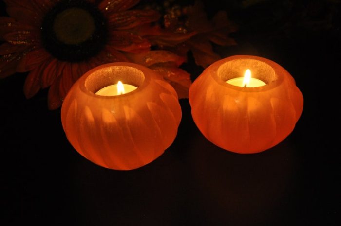 Orange Selenite Tealight Candle Holder | Authentic and Handmade | Home Decor | Soothing & Calming Effects | Holiday Gift