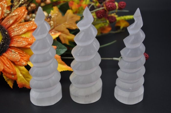 Selenite Unicorn Horn Tower | Selenite Skyscraper Tower | Handmade | Chakra Activator | Reiki | Meditation | Powerful Stress Reducer