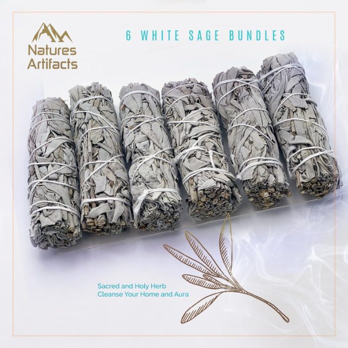 White Sage Smudge Stick | White Sage Sacred Salvia | Home Smudging | Sacred and Holy Herb | Cleanse Your Home and Aura | Sage 4 inch Stick