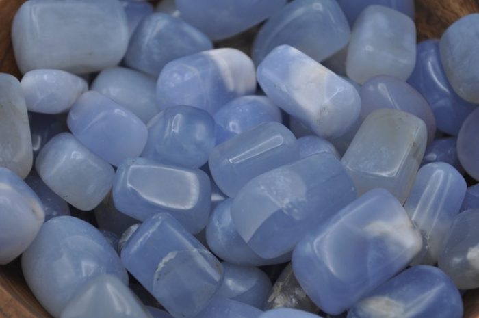 Blue Chalcedony Tumbled Stone | Pocket Polished Tumbled Gemstones | Healing Tumbled Crystals | Throat Chakra | Reiki Tumbled Rocks Crystals