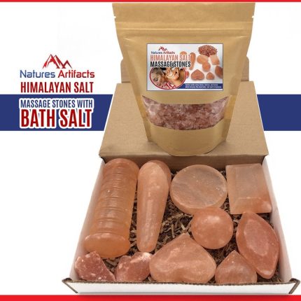 11 Pieces Complete Set of Himalayan Pink Salt Massage Stones