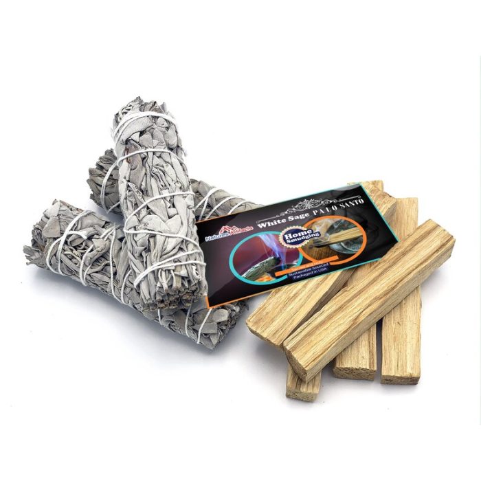 3 California White Sage & 5 Palo Santo Incense Sticks, Smudge Kit, Sustainably Sourced, Premium Quality, Authentic and Sacred, Cleansing