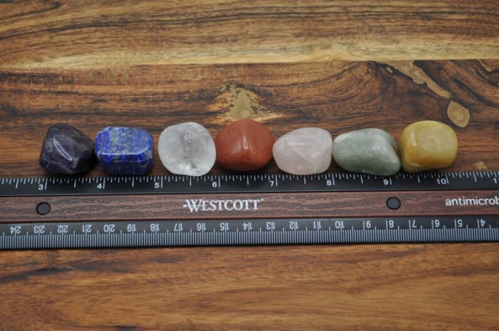 7 Chakra Tumbled Stones Set and Selenite Charger | Polished Stones | Chakra Healing Crystals | Chakra Healing Kit