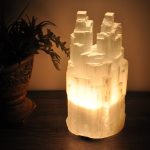 Selenite Crystal Twin Lamp, Twin Tower Skyscraper, Dimmer Switch, Meditation, Calming & Soothing Environment, 30 cm (12 inch)