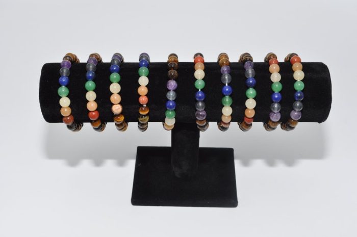 Tiger Eye Beaded Bracelet With 7 Chakra Crystal Stones | Beautiful Healing Jewelry | Chakra Jewelry | Reiki Stones | Good Luck Charm Stone