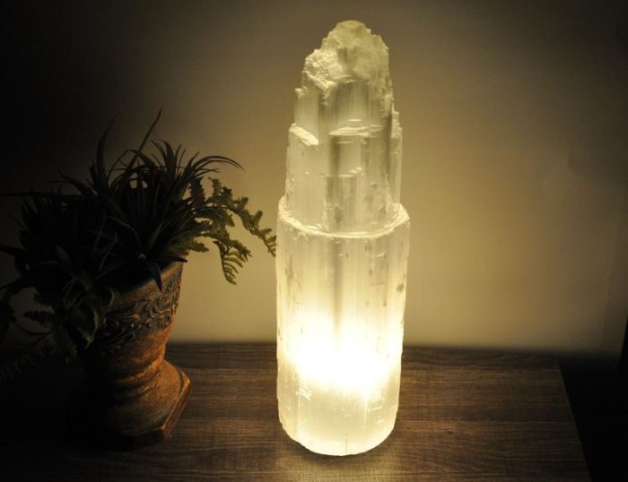 Selenite Tower Skyscraper Lamp