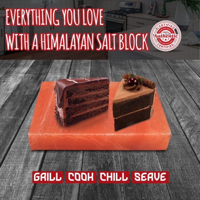 Himalayan Salt Block Cooking Plate | Perfect for Cooking, Grilling, Cutting & Serving | Antibacterial and Antimicrobial | Easy Clean Up