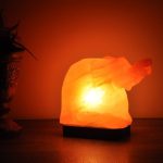 Natural Himalayan Pink Salt Elephant Shape Lamp, Authentic, Dimmer Switch, Wood Base, Night Light
