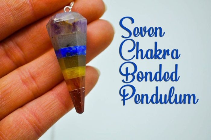 7 Chakra Bonded Pendulum With Silver Plated Chain