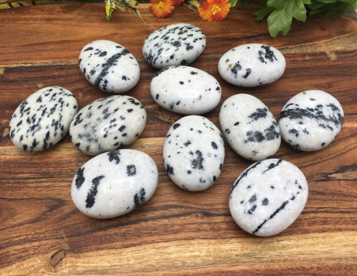 White Tiger Jasper Palm Stone | White Tiger Pocket Stone l Crystal Healing Stone | Soothing & Calming Massage Stone | Stress Reliever