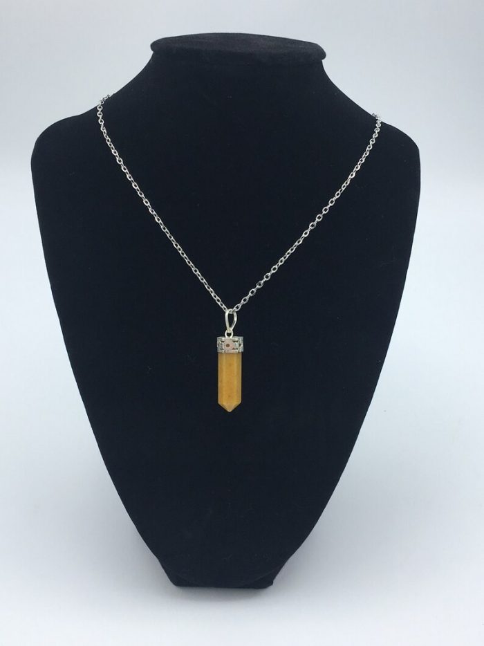 Yellow Aventurine Pendant | Chakra Healing pendant | Chakra Charm Pendant | Grounding Chakra Pendant | Chakra Pointer Pendant | Handmade