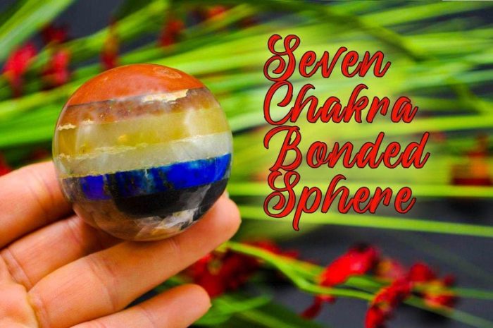 7 Chakra Bonded Sphere | Polished Stones | Chakra Healing Crystals | Reiki Chakra Ball | Chakra Balancing | Metaphysical | 40 - 50 mm