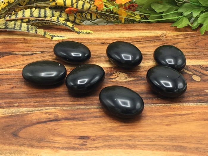 Black Obsidian Palm Stone | Black Obsidian Massage Stone | Pocket Stone | Reiki Tool | Healing Crystal | Stress Reliever | Meditation