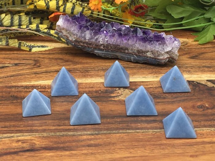 Angelite Crystal Pyramid | Healing Crystal | Reiki Stone | Angelite Pointer | Metaphysical | Crystal Grid | Blue Angelite Reiki Crystal