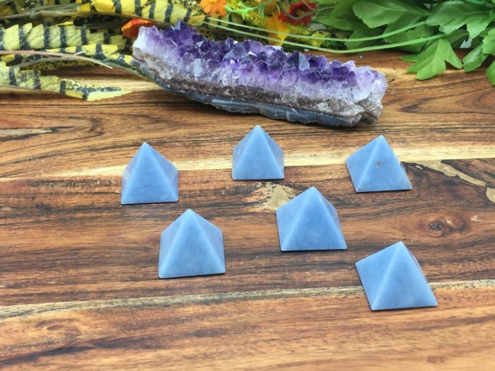 Angelite Crystal Pyramid | Healing Crystal | Reiki Stone | Angelite Pointer | Metaphysical | Crystal Grid | Blue Angelite Reiki Crystal