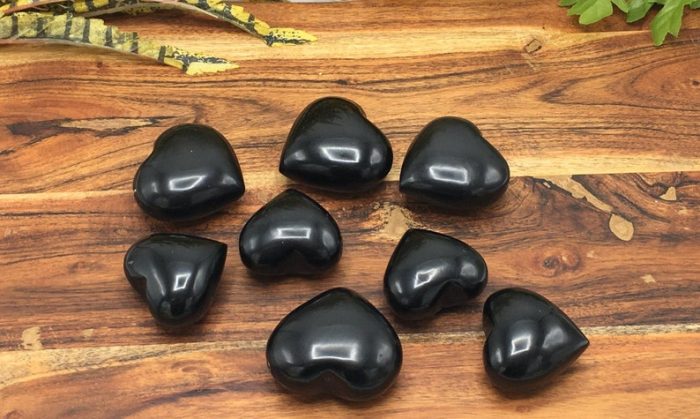 Black Obsidian Heart Stone | Black Obsidian Massage Stone | Pocket Stone | Reiki Tool | Healing Crystal | Stress Reliever | Meditation