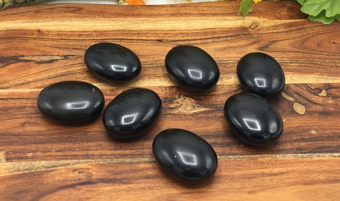 Black Obsidian Palm Stone | Black Obsidian Massage Stone | Pocket Stone | Reiki Tool | Healing Crystal | Stress Reliever | Meditation