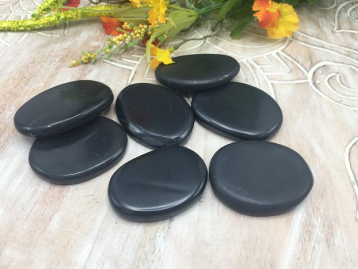 Shungite Smooth Stone | Shungite Massage Stone | Pocket Stone | Reiki | Stress Reliever | Highly Energetic Metaphysical | EMF Protection