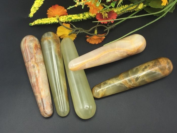 Multi Color Green Onyx Massage Wand | Crystal Healing Wand | Soothing & Calming Massage | Spa Massage Wand | Stress Reliever Tool | 4 inch