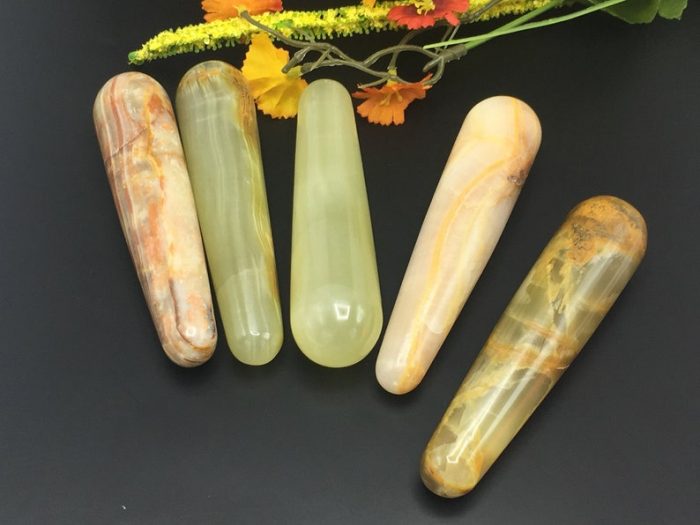 Multi Color Green Onyx Massage Wand | Crystal Healing Wand | Soothing & Calming Massage | Spa Massage Wand | Stress Reliever Tool | 4 inch