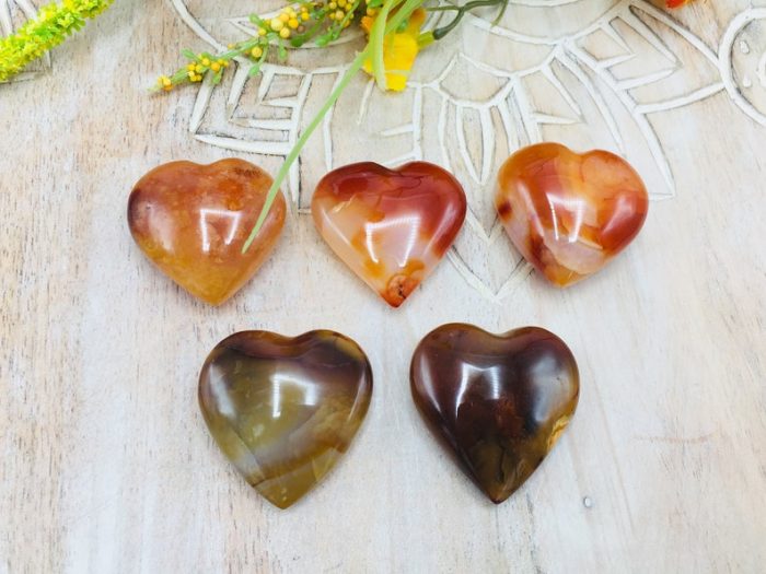 Carnelian Heart Stone | Carnelian Pocket Stone | Crystal Grid | Crystal for Protection | Chakra Stone | Massage Stone | Healing Crystal