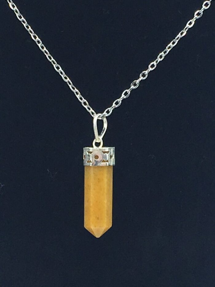 Yellow Aventurine Pendant | Chakra Healing pendant | Chakra Charm Pendant | Grounding Chakra Pendant | Chakra Pointer Pendant | Handmade