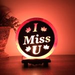 Himalayan Salt Lamp With Carved Wood Sheet, Pink Salt Lamp, Dimmer Switch, Wood Base, Home Decor, an Extra Bulb