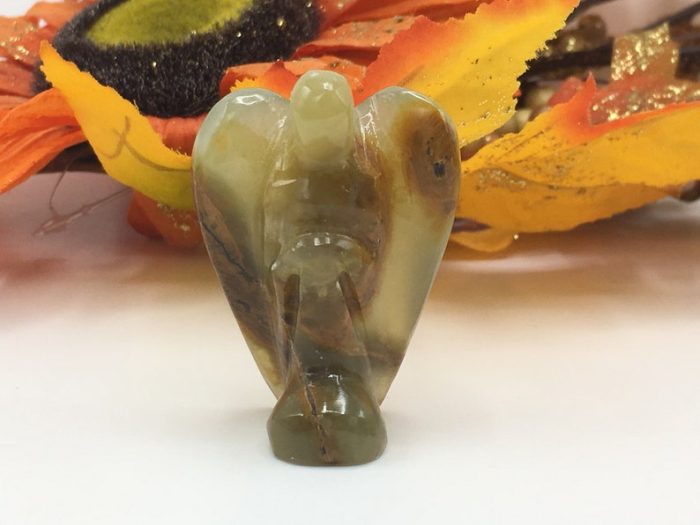 Multi Green Banded Onyx Angel | Onyx Crystal Angel | Crystal Figurine | Standing Statuette | Handmade | Angelic Reiki | Metaphysical | 2"