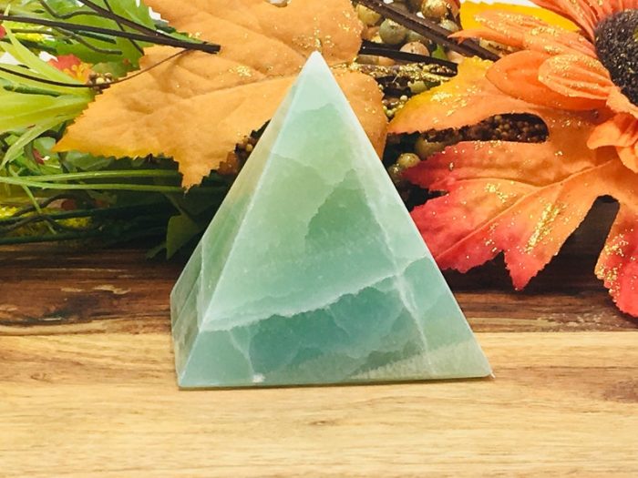 Aqua Blue Pyramid | Caribbean Blue Calcite Pyramid | Handmade Crystal | Healing Crystal | Reiki | Metaphysical | Home Decor