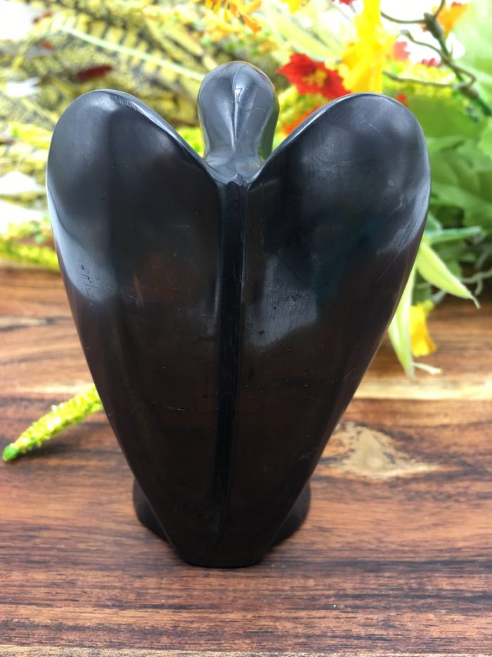 Shungite Angel | Heart Chakra | Crystal Figurine | Standing Statuette | Angelic Reiki | Metaphysical | Realistic Detailed | EMF Protection