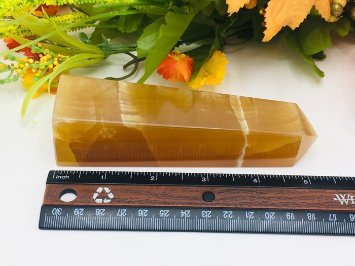 Citrine Calcite Obelisk | Honey Calcite Tower | Calcite Point | Handmade Obelisk | Healing Crystal | Reiki | Metaphysical | Home Decor