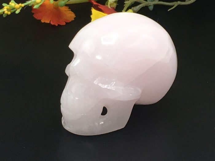 Rose Pink Mangano Fluorescent Calcite Skull | Pink Calcite Skull | Realistic Details | Handmade | Healing Fine Art Sculpture