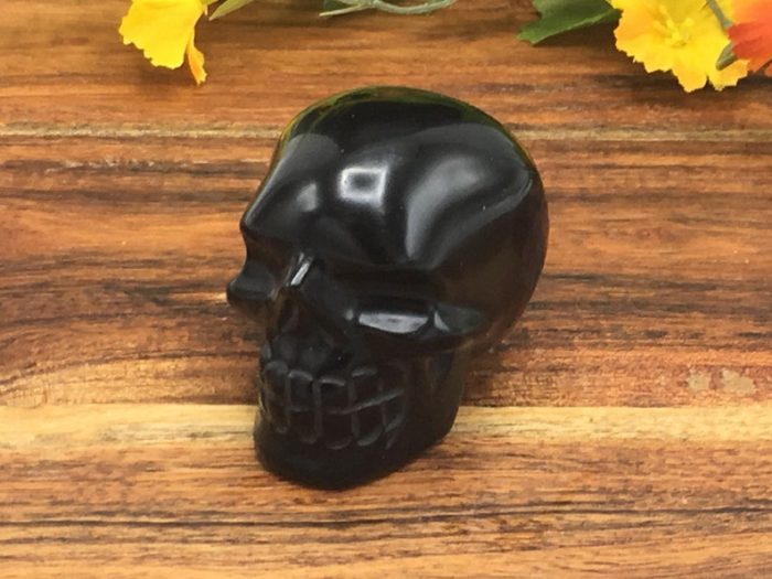 Black Obsidian Skull | Obsidian Crystal Skull | Realistic Detail | Hand Carved Crystal | Healing Fine Art Sculpture | Metaphysical Skull