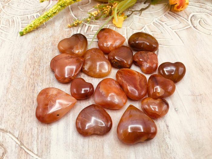 Carnelian Heart Stone | Carnelian Pocket Stone | Crystal Grid | Crystal for Protection | Chakra Stone | Massage Stone | Healing Crystal