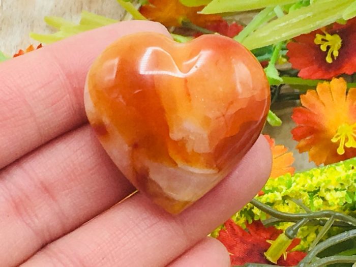 Carnelian Heart Stone | Carnelian Pocket Stone | Crystal Grid | Crystal for Protection | Chakra Stone | Massage Stone | Healing Crystal