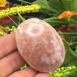 Strawberry Pink Calcite Palm Stone | Calcite Palm Stone | Palm Stone | Massage Stone | Healing Crystals | Reiki | Meditation | Handmade