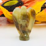 Multi Green Banded Onyx Angel | Onyx Crystal Angel | Crystal Figurine | Standing Statuette | Handmade | Angelic Reiki | Metaphysical | 2"