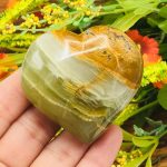 Multi Green Banded Onyx Heart | Green Onyx Heart | Handmade Crystal | Healing Fine Art Gemstone | Metaphysical | Home Decor | 2 inch