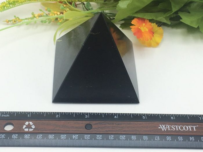 Shungite Pyramid | Shungite Crystal Pyramid | Black Point | Handmade Healing Crystal | Highly Energetic Metaphysical | EMF Protection