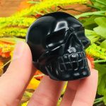 Black Obsidian Skull | Obsidian Crystal Skull | Realistic Detail | Hand Carved Crystal | Healing Fine Art Sculpture | Metaphysical Skull