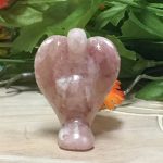 Strawberry Pink Calcite Angel | Heart Chakra | Crystal Figurine | Standing Statuette | Handmade | Angelic Reiki | Metaphysical stone | 2"