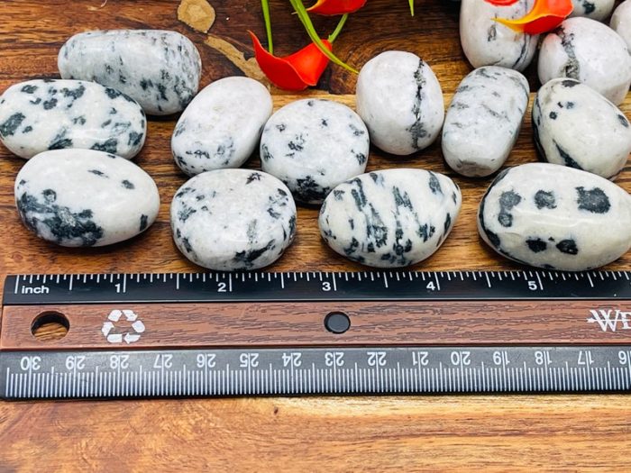 White Tiger Jasper Tumbled Stone | White Tiger Pocket Stone l Crystal Healing Stone | Soothing & Calming Massage Stone | Stress Reliever