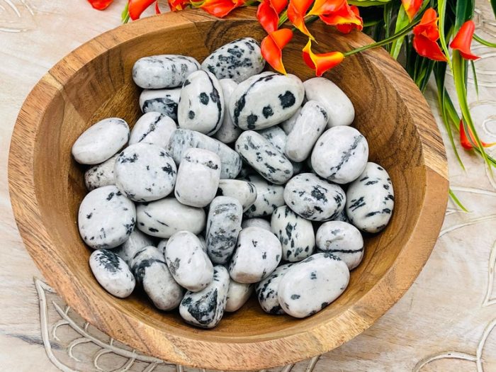 White Tiger Jasper Tumbled Stone | White Tiger Pocket Stone l Crystal Healing Stone | Soothing & Calming Massage Stone | Stress Reliever